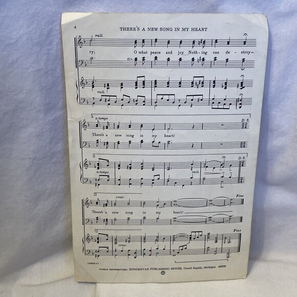 Theres A New Song In My Heart SATB Piano Sheet Music 1955 Singspiration ZJP8035 - Picture 3 of 9